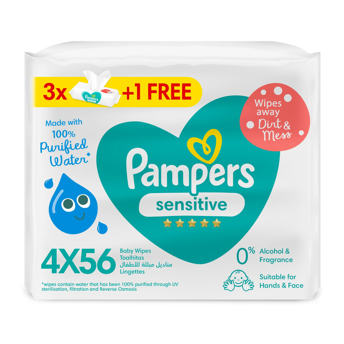 PAMPERS WIPES SENSITIVE OFFER 4X56