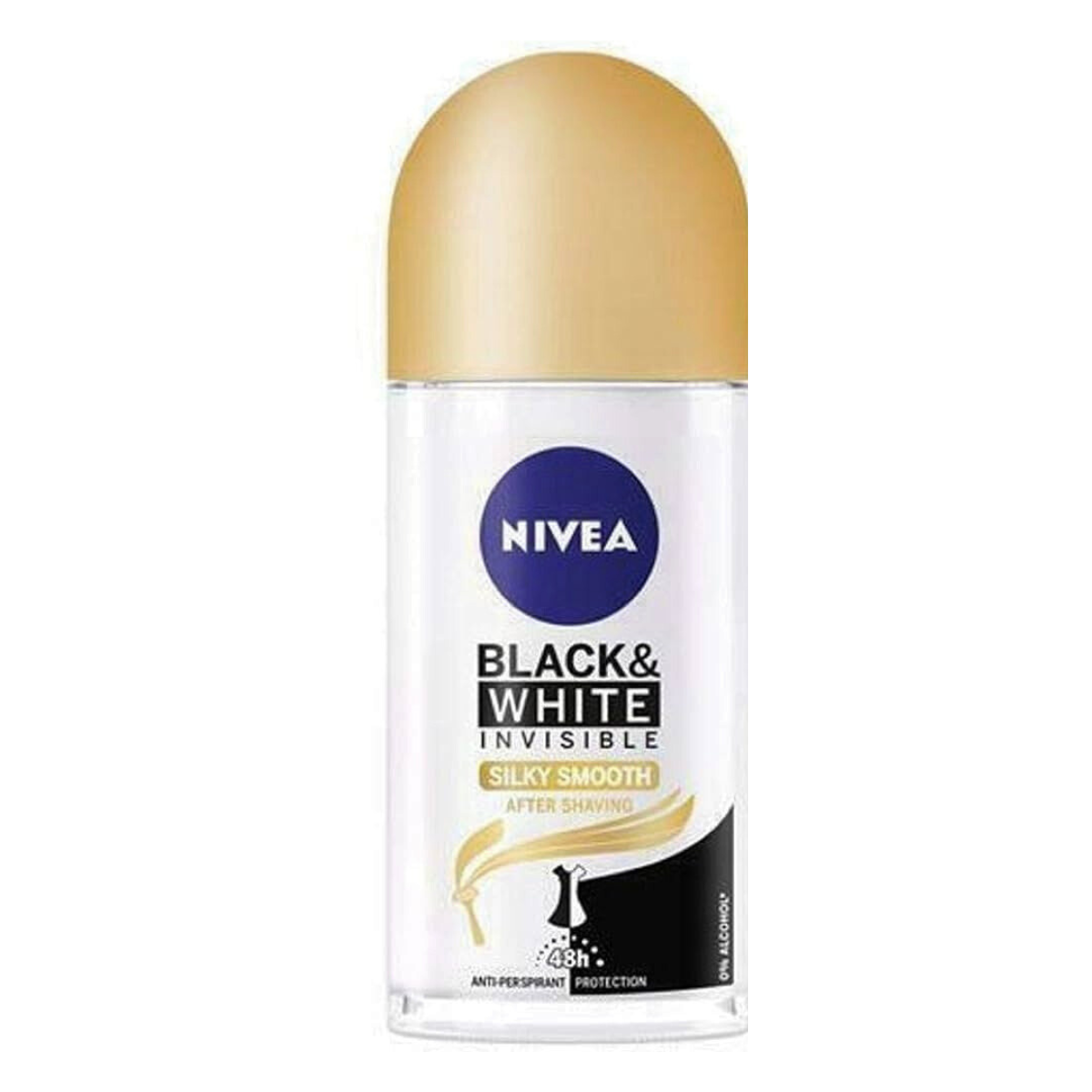 NIVEA ROLL (W) B&W SILKY SMOOTH 50 ML OFF