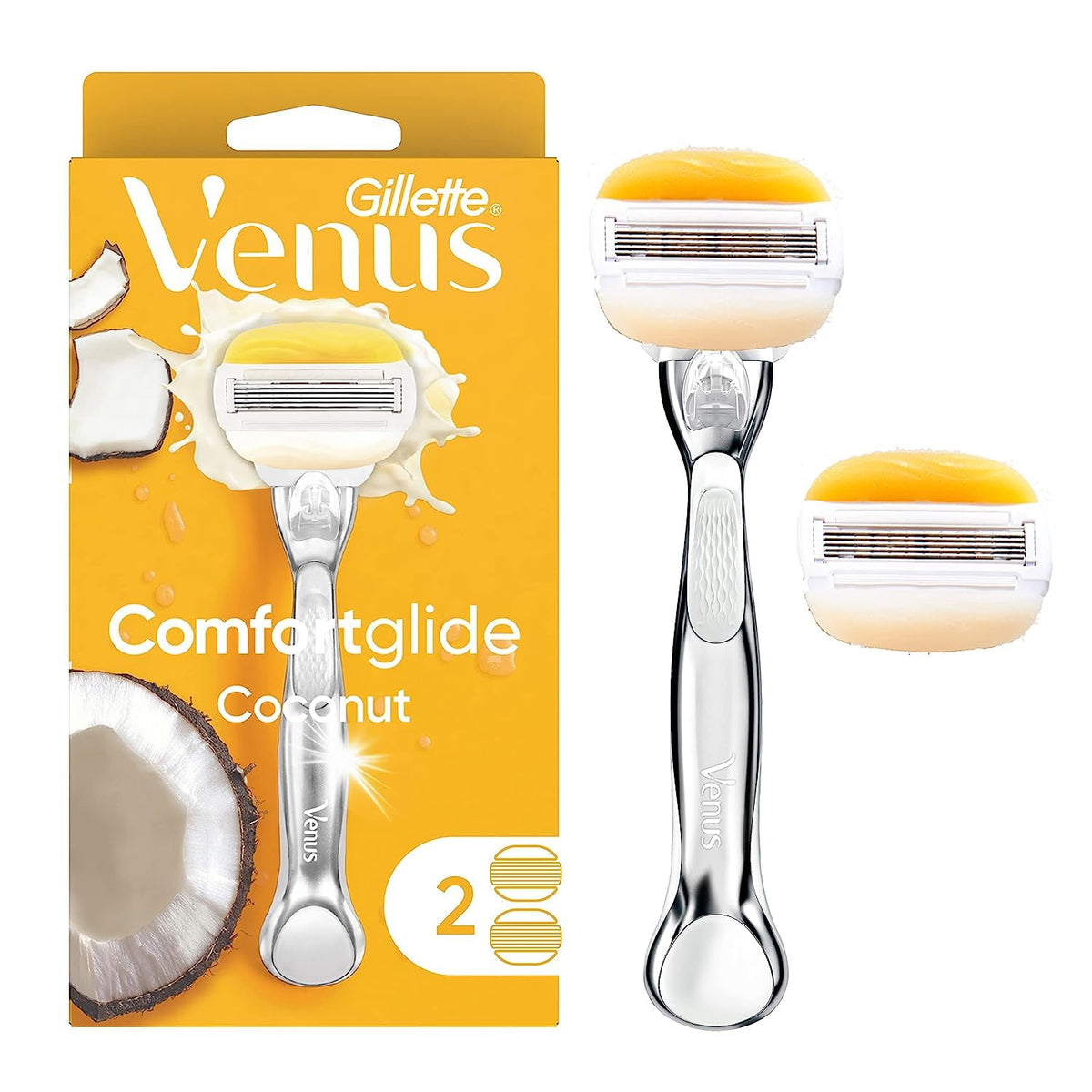 GILLETTE VENUS OLAY COCONUT RAZOR + 2 CART