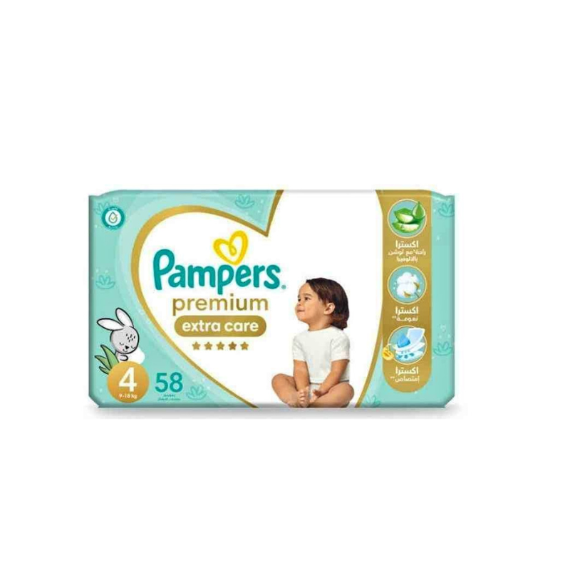 PAMPERS P.CARE (4) 58P (9-18 KG)