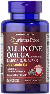 ALL IN ONE OMEGA WITH VIT D 60 SOFTGELS (PURITANS)