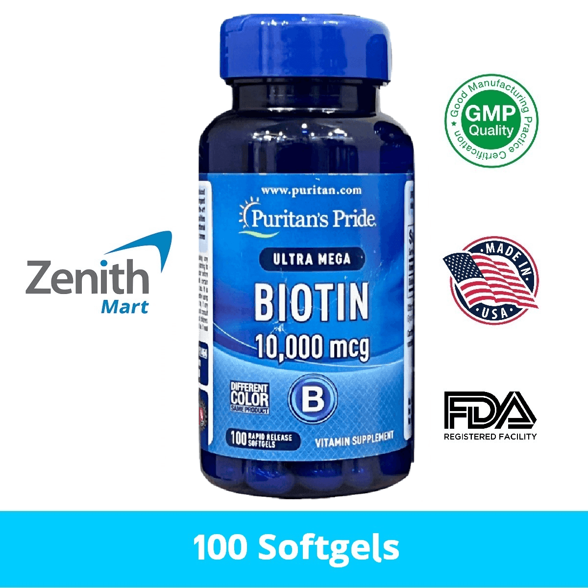 PURITAN BIOTIN 10000 MCG 100 CAP