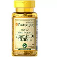 PURITAN VITAMIN D3 10000 IU 100 SOFTGELS