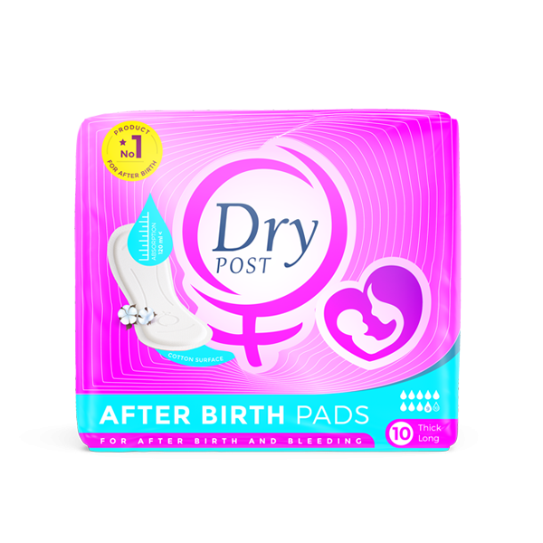 DRY POST AFTER BIRTH PADS 10 PADS THICK LONG