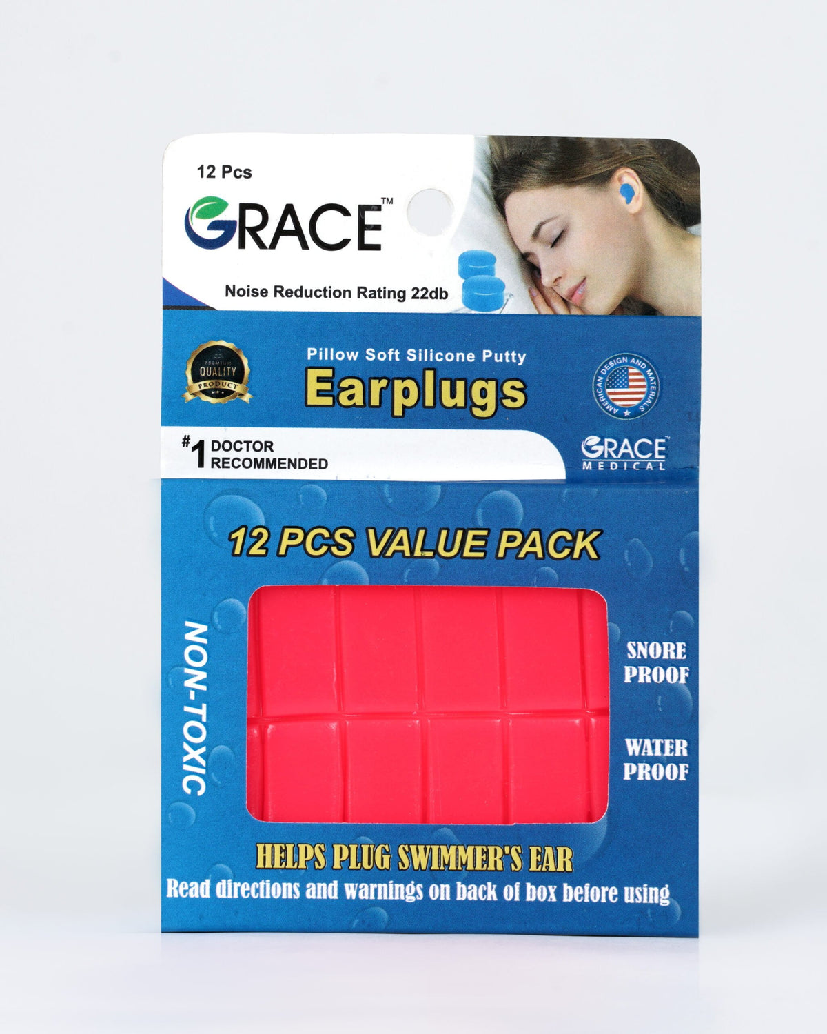 GRACE FLEXIBLE EARPLUGS ADULTS 12PIECES