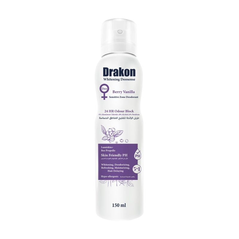 DRAKON WHIT SENSITIVE ZONE DEOD SPRAY (BERRY)150ML