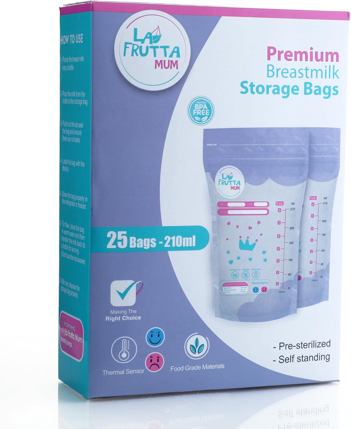 LA FRUTTA MUM MILK STORAGE BAGS 18X180 ML (25418)