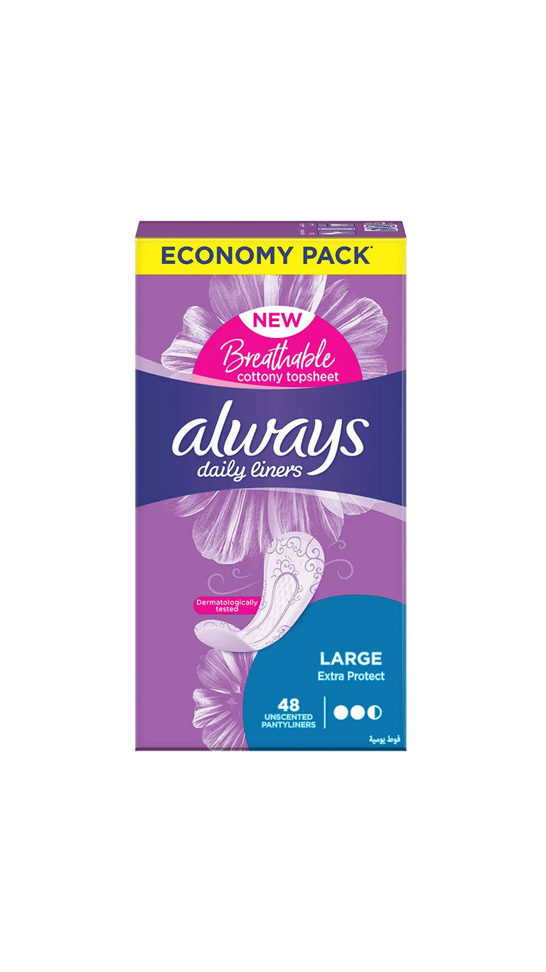 ALWAYS DAILY LARGE EXTRA PROTECT 48 LINERS