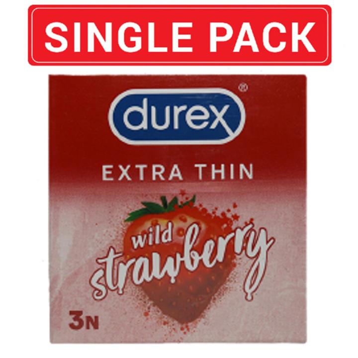 DUREX EXTRA THIN WILD STRAWBERRY 3PCS