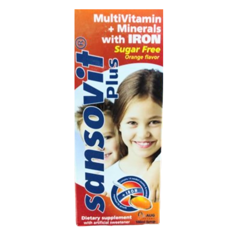 SANSOVIT PLUS ORANGE SYRUP 100GM س.ج