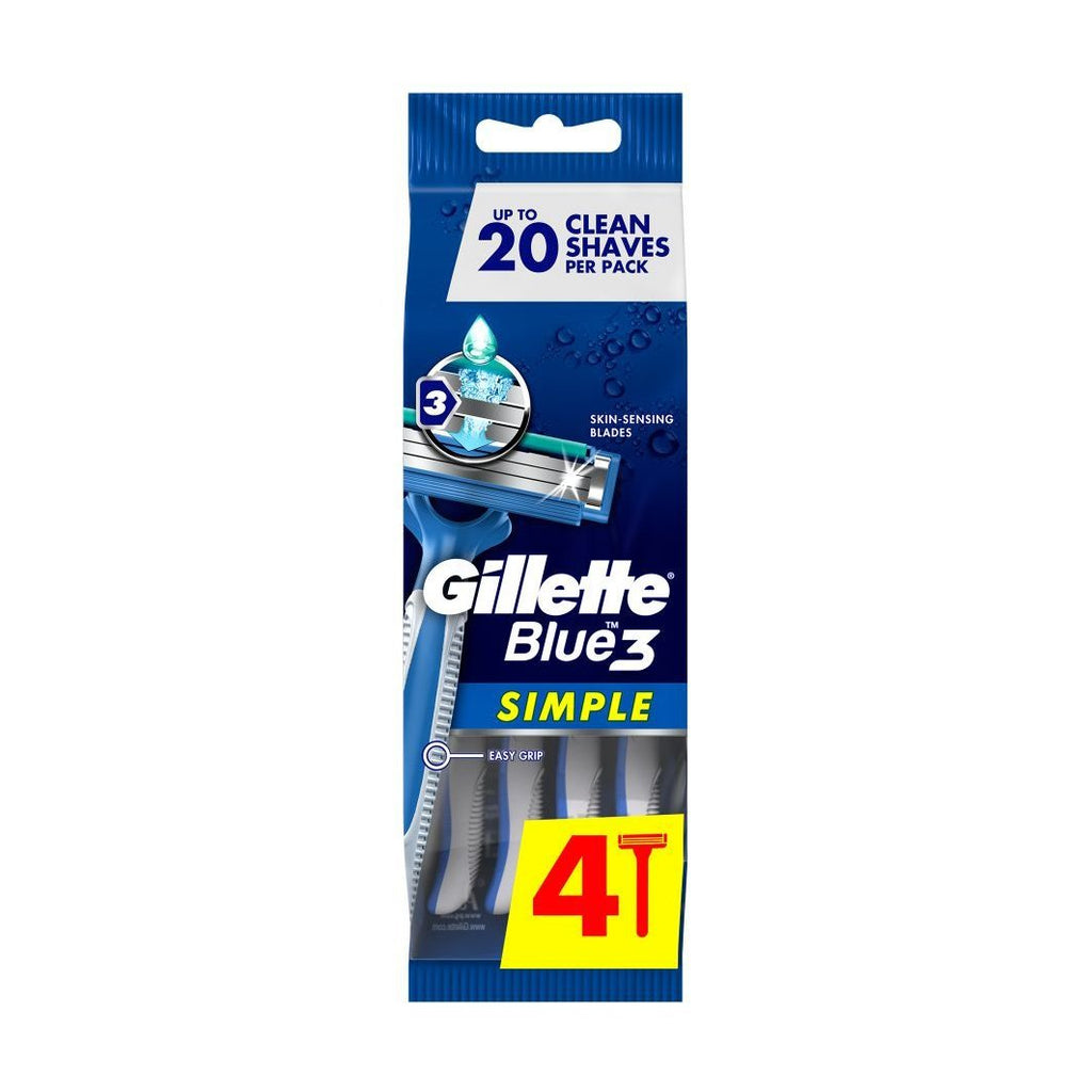 GILLETTE BLUE 3 SIMPLE 4 PCS
