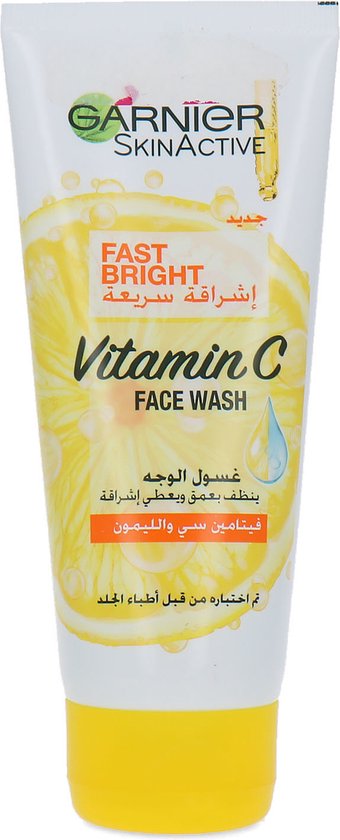 GARNIER FAST BRIGHT VIT C FACE WASH 100ML.